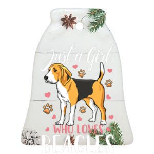 Kids Beagle Just A Who Loves Beagles Gift Ceramic Bell Ornament