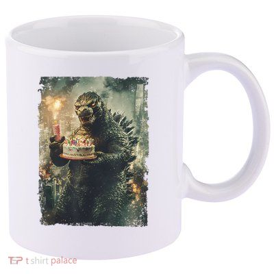 Kaiju Birthday Japan Monster Movie Bday Party Japanese 11oz C Handle Ceramic Mug
