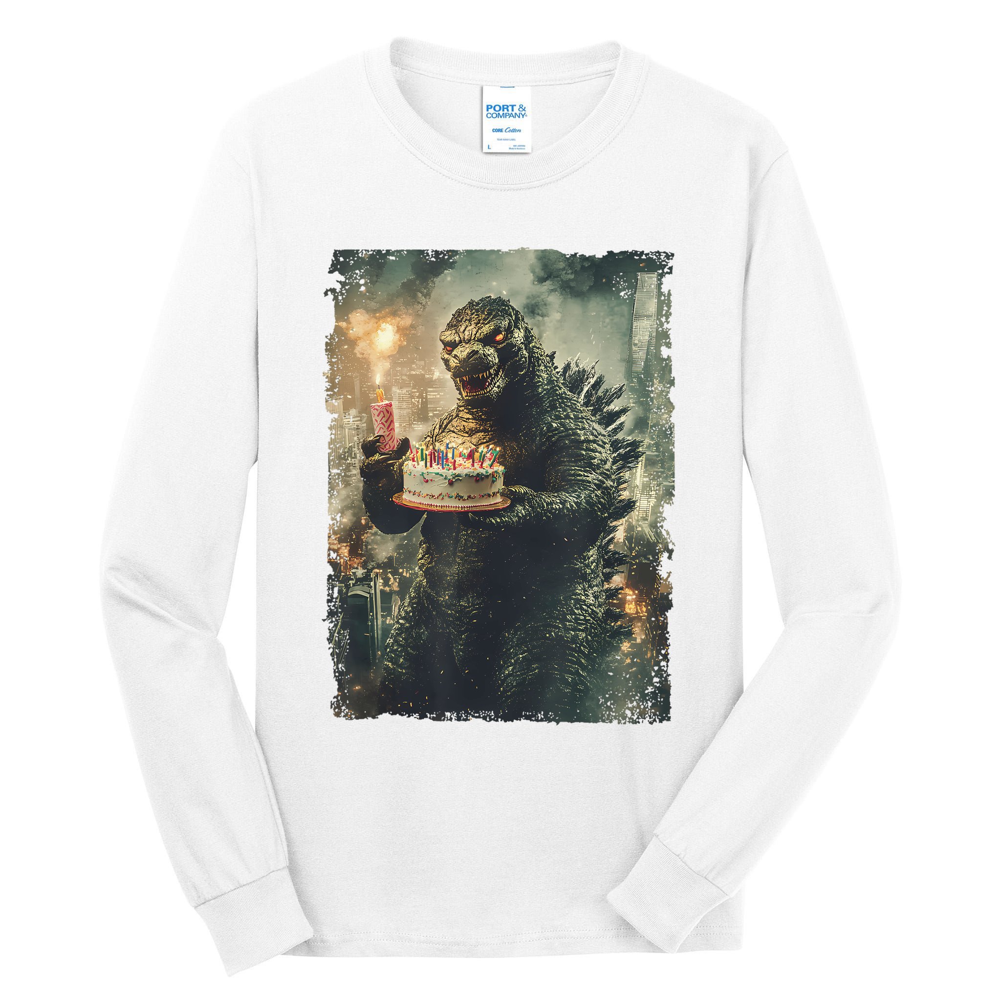 Kaiju Birthday Japan Monster Movie Bday Party Japanese Tall Long Sleeve T-Shirt
