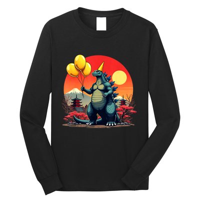 Kaiju Birthday Japan Monster Movie Bday Party Decorations Long Sleeve Shirt