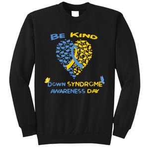 kid Be Kind World Down Syndrome Awareness  Day Fight Ribbon Sweatshirt