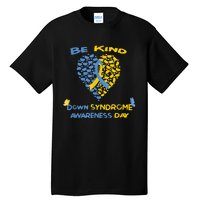 kid Be Kind World Down Syndrome Awareness  Day Fight Ribbon Tall T-Shirt