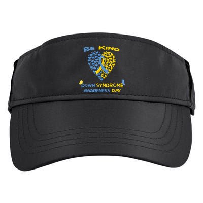 kid Be Kind World Down Syndrome Awareness  Day Fight Ribbon Adult Drive Performance Visor