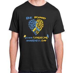 kid Be Kind World Down Syndrome Awareness  Day Fight Ribbon Adult ChromaSoft Performance T-Shirt