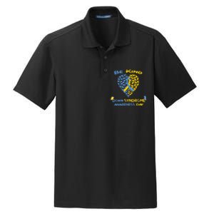 kid Be Kind World Down Syndrome Awareness  Day Fight Ribbon Dry Zone Grid Polo