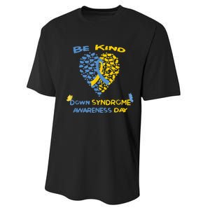 kid Be Kind World Down Syndrome Awareness  Day Fight Ribbon Performance Sprint T-Shirt