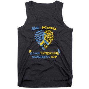 kid Be Kind World Down Syndrome Awareness  Day Fight Ribbon Tank Top