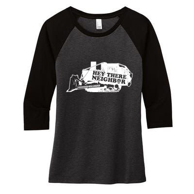 Killdozer Bulldozer Women's Tri-Blend 3/4-Sleeve Raglan Shirt
