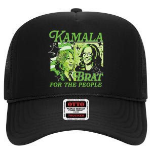 Kamala Brat High Crown Mesh Back Trucker Hat