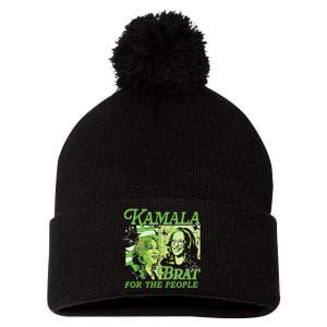 Kamala Brat Pom Pom 12in Knit Beanie