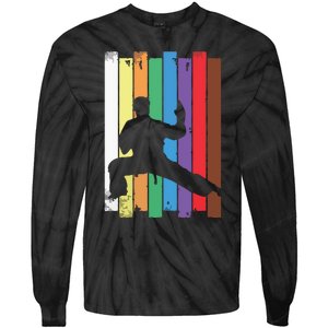 Karate Belt Karate Silhouette Martial Arts Tie-Dye Long Sleeve Shirt