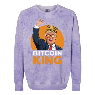 Kawaii Bitcoin King Trump Crypto Shades Bitcoin Evolution Colorblast Crewneck Sweatshirt