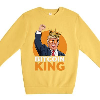 Kawaii Bitcoin King Trump Crypto Shades Bitcoin Evolution Premium Crewneck Sweatshirt