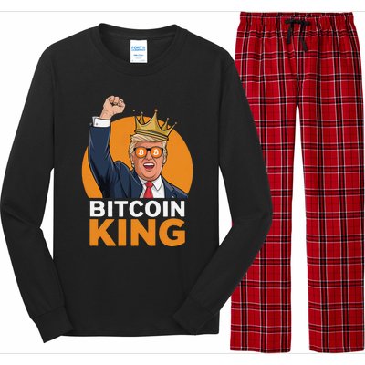 Kawaii Bitcoin King Trump Crypto Shades Bitcoin Evolution Long Sleeve Pajama Set