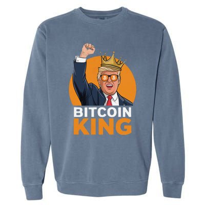 Kawaii Bitcoin King Trump Crypto Shades Bitcoin Evolution Garment-Dyed Sweatshirt