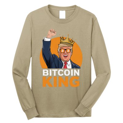 Kawaii Bitcoin King Trump Crypto Shades Bitcoin Evolution Long Sleeve Shirt