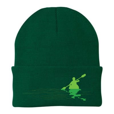 Kayak Boat Kayaking Paddling Graphic Kayaker Silhouette Knit Cap Winter Beanie