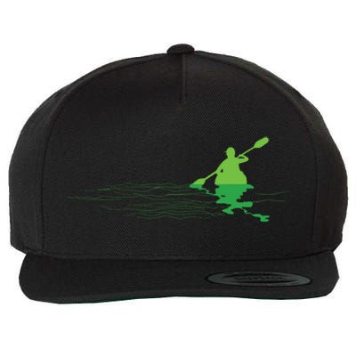 Kayak Boat Kayaking Paddling Graphic Kayaker Silhouette Wool Snapback Cap