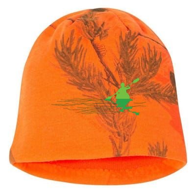 Kayak Boat Kayaking Paddling Graphic Kayaker Silhouette Kati - Camo Knit Beanie