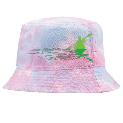 Kayak Boat Kayaking Paddling Graphic Kayaker Silhouette Tie-Dyed Bucket Hat