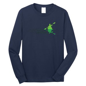 Kayak Boat Kayaking Paddling Graphic Kayaker Silhouette Long Sleeve Shirt