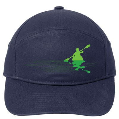 Kayak Boat Kayaking Paddling Graphic Kayaker Silhouette 7-Panel Snapback Hat