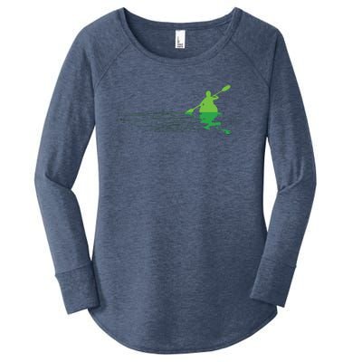 Kayak Boat Kayaking Paddling Graphic Kayaker Silhouette Women's Perfect Tri Tunic Long Sleeve Shirt