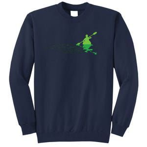 Kayak Boat Kayaking Paddling Graphic Kayaker Silhouette Tall Sweatshirt