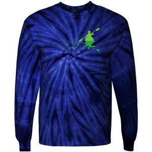 Kayak Boat Kayaking Paddling Graphic Kayaker Silhouette Tie-Dye Long Sleeve Shirt