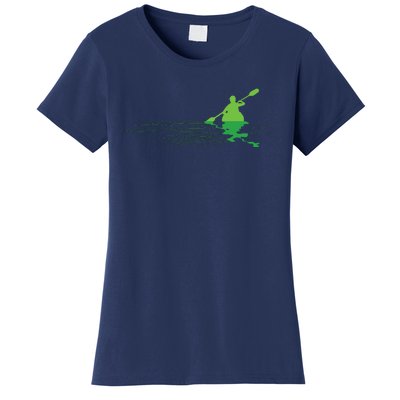 Kayak Boat Kayaking Paddling Graphic Kayaker Silhouette Women's T-Shirt