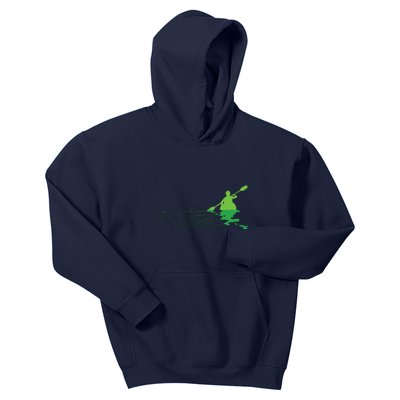 Kayak Boat Kayaking Paddling Graphic Kayaker Silhouette Kids Hoodie