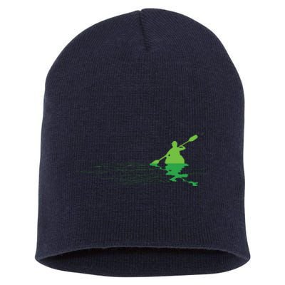 Kayak Boat Kayaking Paddling Graphic Kayaker Silhouette Short Acrylic Beanie