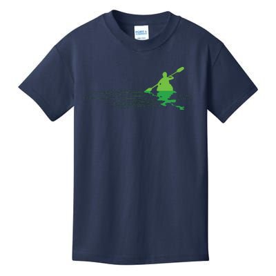 Kayak Boat Kayaking Paddling Graphic Kayaker Silhouette Kids T-Shirt