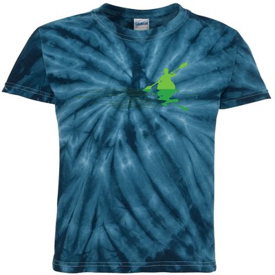 Kayak Boat Kayaking Paddling Graphic Kayaker Silhouette Kids Tie-Dye T-Shirt