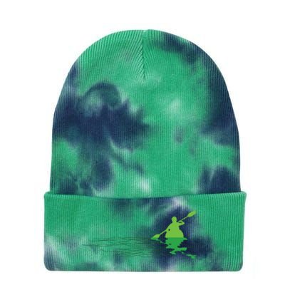 Kayak Boat Kayaking Paddling Graphic Kayaker Silhouette Tie Dye 12in Knit Beanie