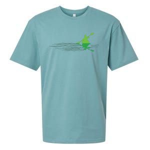 Kayak Boat Kayaking Paddling Graphic Kayaker Silhouette Sueded Cloud Jersey T-Shirt