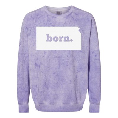 Kansas Born Colorblast Crewneck Sweatshirt