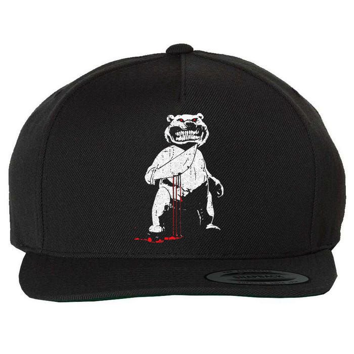 Killer Bear Lazy Halloween Costume Creepy Scary Horror Wool Snapback Cap