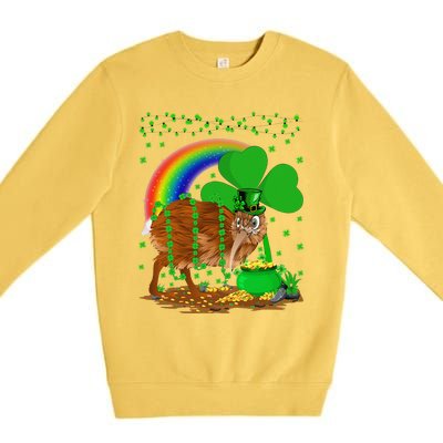 Kiwi Bird Lover Shamrock Rainbow Kiwi Bird St Patrick's Day Premium Crewneck Sweatshirt