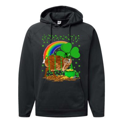 Kiwi Bird Lover Shamrock Rainbow Kiwi Bird St Patrick's Day Performance Fleece Hoodie