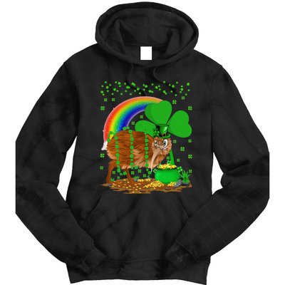 Kiwi Bird Lover Shamrock Rainbow Kiwi Bird St Patrick's Day Tie Dye Hoodie