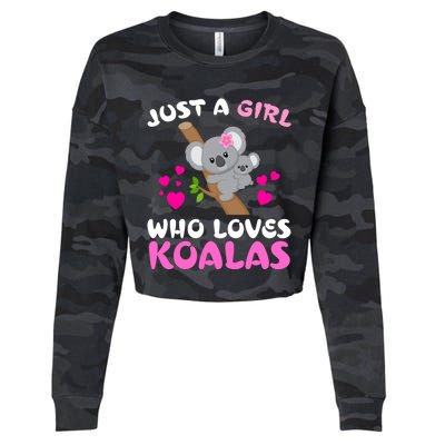 Koala Bear Lovers Just A Girl Who Loves Koalas Cool Gift Cropped Pullover Crew