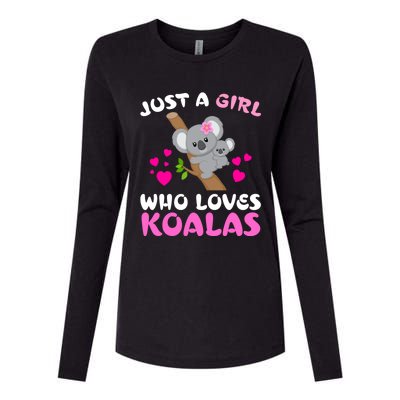 Koala Bear Lovers Just A Girl Who Loves Koalas Cool Gift Womens Cotton Relaxed Long Sleeve T-Shirt