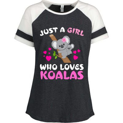 Koala Bear Lovers Just A Girl Who Loves Koalas Cool Gift Enza Ladies Jersey Colorblock Tee