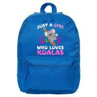 Koala Bear Lovers Just A Girl Who Loves Koalas Cool Gift 16 in Basic Backpack