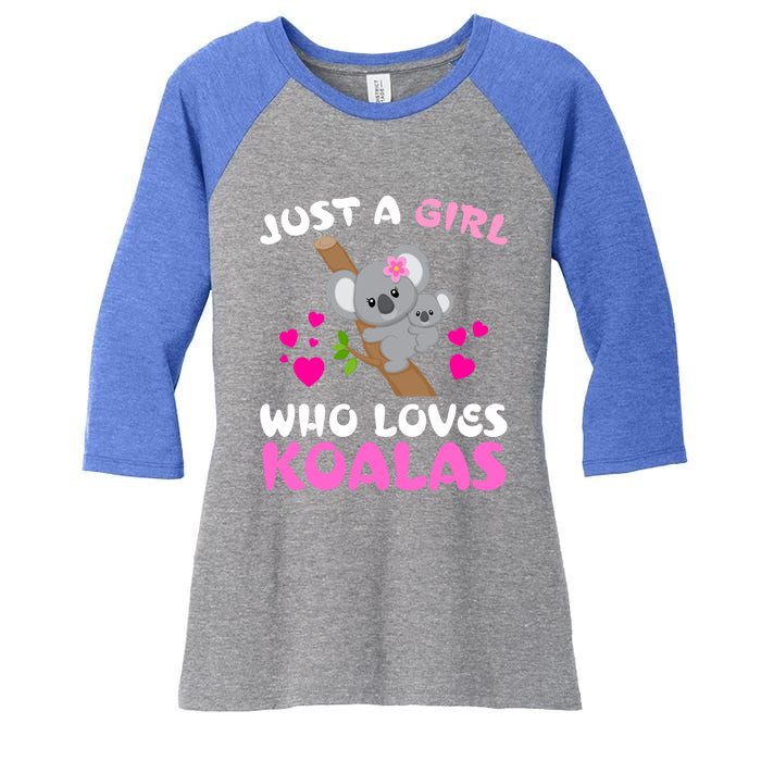 Koala Bear Lovers Just A Girl Who Loves Koalas Cool Gift Women's Tri-Blend 3/4-Sleeve Raglan Shirt