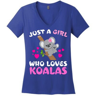 Koala Bear Lovers Just A Girl Who Loves Koalas Cool Gift Women's V-Neck T-Shirt