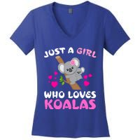 Koala Bear Lovers Just A Girl Who Loves Koalas Cool Gift Women's V-Neck T-Shirt