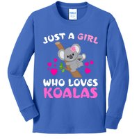 Koala Bear Lovers Just A Girl Who Loves Koalas Cool Gift Kids Long Sleeve Shirt