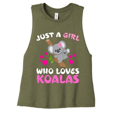 Koala Bear Lovers Just A Girl Who Loves Koalas Cool Gift Women's Racerback Cropped Tank